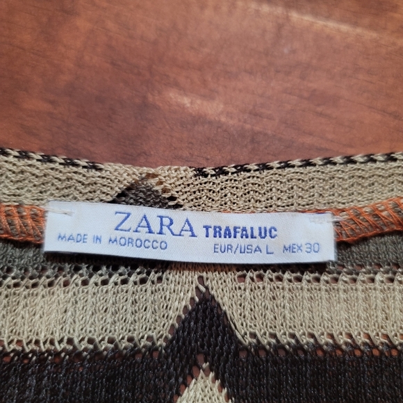 ZARA Trafaluc Sz. L Bohemian Blouse With Kimono Like Sleeves. Pre-owned - Picture 3 of 5